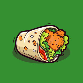 西式快餐美味烤肉卷矢量简笔画