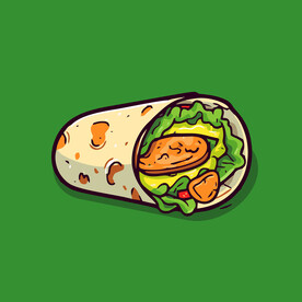 西式快餐美味烤肉卷矢量简笔画