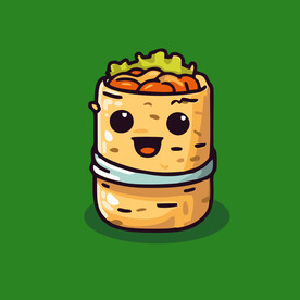 西式快餐美味烤肉卷矢量简笔画