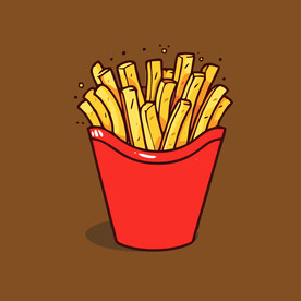 西式快餐美味薯条矢量简笔画