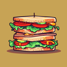 西式快餐美味汉堡矢量简笔画
