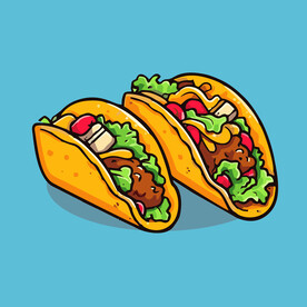 西式美味烤肉卷矢量插画