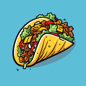 西式美味烤肉卷矢量插画