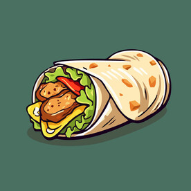 西式美味烤肉卷矢量插画