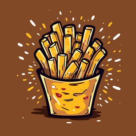 西式美味炸薯条矢量卡通简笔画