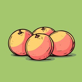 橙子水果手绘矢量插画