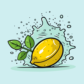 柠檬水果手绘矢量插画