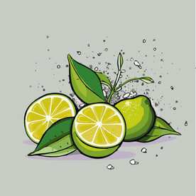 柠檬水果手绘矢量插画