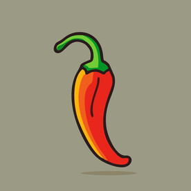 辣椒蔬菜手绘矢量插画