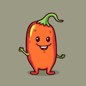 辣椒蔬菜手绘矢量插画