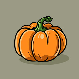 南瓜蔬菜手绘矢量插画