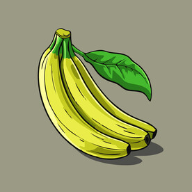 香蕉水果手绘矢量插画