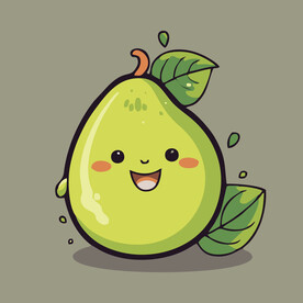 梨水果手绘矢量插画