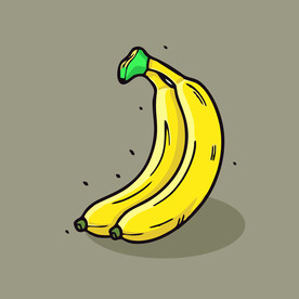 香蕉水果手绘矢量插画