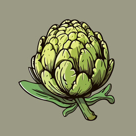 洋蓟蔬菜手绘矢量插画