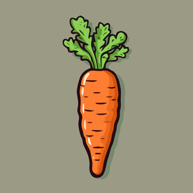 胡萝卜蔬菜手绘矢量插画