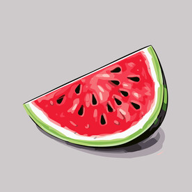 西瓜水果手绘矢量插画