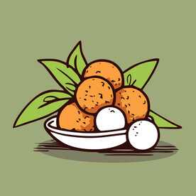 荔枝水果手绘矢量插画