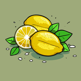 柠檬水果手绘矢量插画