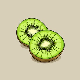 猕猴桃水果手绘矢量插画