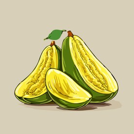 菠萝蜜热带水果手绘矢量插画