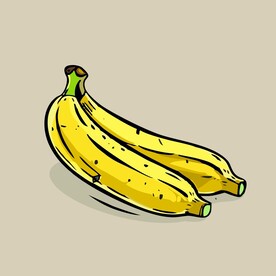 香蕉热带水果手绘矢量插画