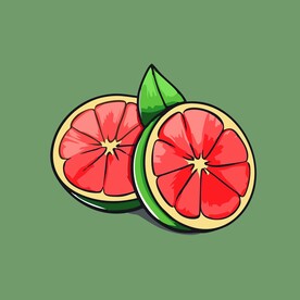 血橙水果手绘矢量插画