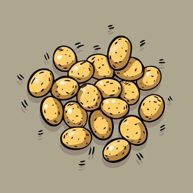 土豆蔬菜手绘矢量插画