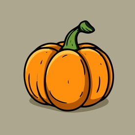 南瓜蔬菜手绘矢量插画