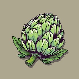 美味洋蓟蔬菜手绘矢量插画