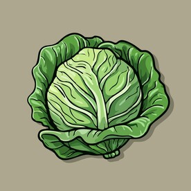 美味包菜蔬菜手绘矢量插画