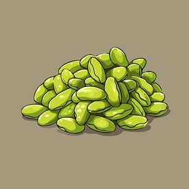 手绘黄豆豆瓣卡通蔬菜矢量插画