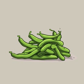 手绘豆角卡通蔬菜矢量插画