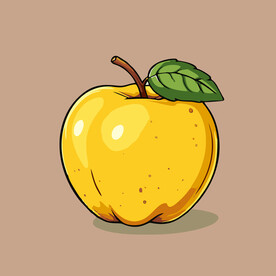 手绘苹果卡通水果矢量插画