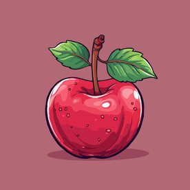 手绘苹果卡通水果矢量插画