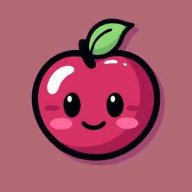 手绘樱桃卡通水果矢量插画