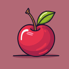 手绘樱桃卡通水果矢量插画