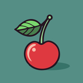 手绘樱桃水果矢量插图卡通美食