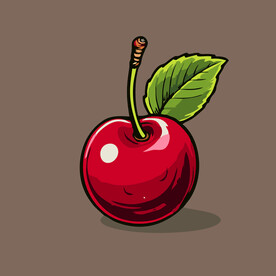 手绘樱桃水果矢量插图卡通美食