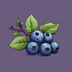 手绘蓝莓水果矢量插图卡通美食