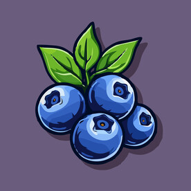 手绘蓝莓水果矢量插图卡通美食