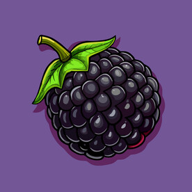 手绘桑椹水果矢量插图卡通美食