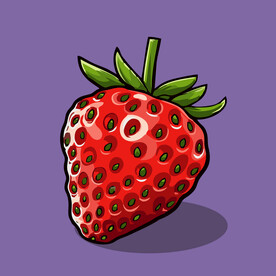 手绘草莓水果矢量插图卡通美食