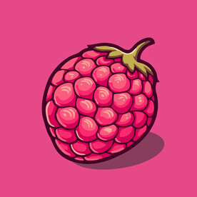 手绘树莓水果矢量插图卡通美食