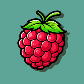 手绘树莓水果矢量插图卡通美食