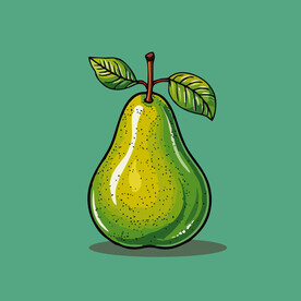 手绘黄梨卡通水果矢量插画