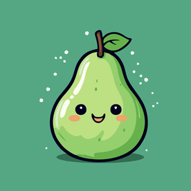 手绘黄梨卡通水果矢量插画