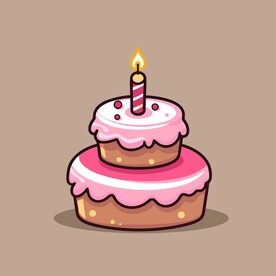 美味水果奶油蛋糕卡通矢量插画