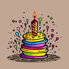 美味水果奶油蛋糕卡通矢量插画