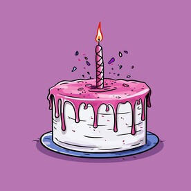 美味水果奶油蛋糕卡通矢量插画